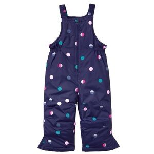 New Gymboree Girl Baby Toddler Snow Overalls Bib 12 - 18 Months Navy Polka Dot